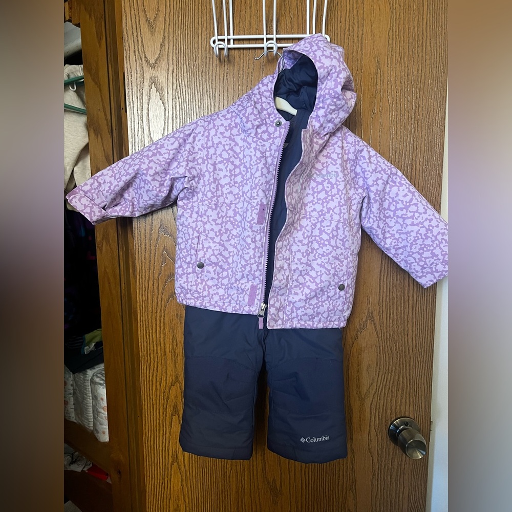 Columbia Lilac Patterned Jacket with Navy Pants Snowsuit